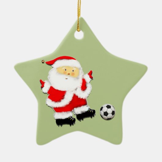 サッカークリスマスの思い出 セラミックオーナメント (正面)