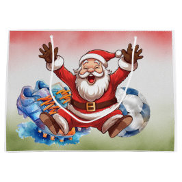 サッカークリスマスをテーマにした大型抱き枕 ラージペーパーバッグ