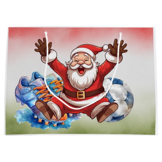 サッカークリスマスをテーマにした大型抱き枕 ラージペーパーバッグ (正面)