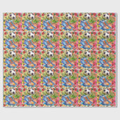 サッカークリスマスをテーマにした ラッピングペーパー (フラット)