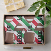 サッカークリスマスアドストライプネーム赤と緑 薄葉紙 (ギフト)