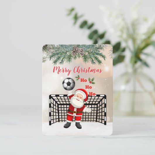 サッカークリスマスカード サンタサッカー シーズンカード (スタンド正面)