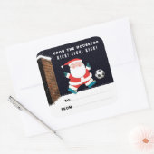 サッカークリスマスギフトタグ スクエアシール (封筒)