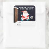 サッカークリスマスギフトタグ スクエアシール (バッグ)