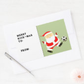 サッカークリスマスギフトタグ 長方形シール (封筒)