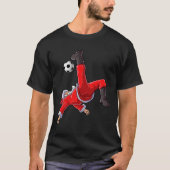 サッカークリスマスサンタサイクリングキッククリスマス少年兵 Tシャツ (正面)