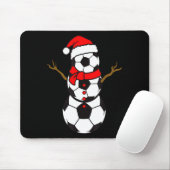 サッカークリスマスサンタ帽子雪だるま面白いサッカーファンC マウスパッド (マウス)