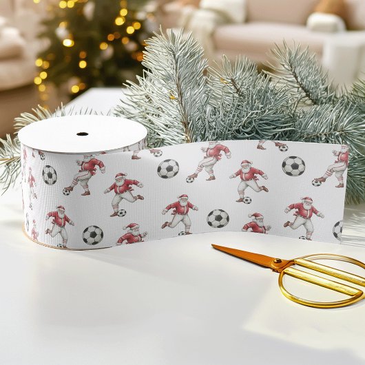 サッカークリスマスサンタ グログランリボン