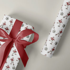 サッカークリスマスサンタ ラッピングペーパー
