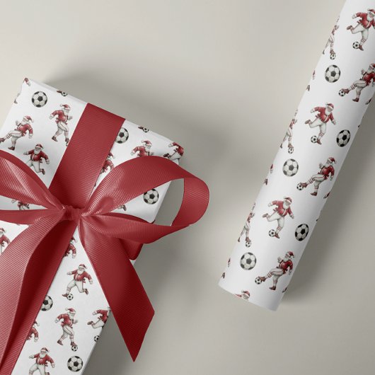 サッカークリスマスサンタ ラッピングペーパー