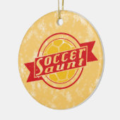 サッカークリスマスツリーオーナメント、サッカー叔母 セラミックオーナメント (左)