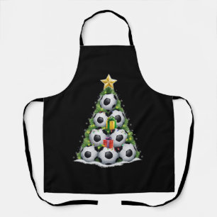 サッカークリスマスツリークリスマス選手の少年 エプロン