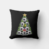 サッカークリスマスツリークリスマス選手の少年 クッション (正面)