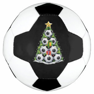 サッカークリスマスツリークリスマス選手の少年 サッカーボール