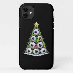 サッカークリスマスツリークリスマス選手の少年 iPhone 11 ケース