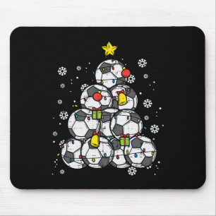 サッカークリスマスツリークリスマス選手ボーイズガールズメンズW マウスパッド