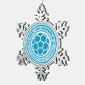 サッカークリスマスツリースノーフレークオーナメント スノーフレークピューターオーナメント (右)