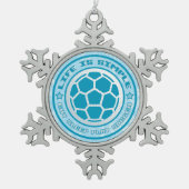サッカークリスマスツリースノーフレークオーナメント スノーフレークピューターオーナメント (正面)