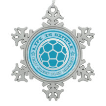 サッカークリスマスツリースノーフレークオーナメント