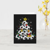サッカークリスマスツリーハットサンタクリスマスシュートメンズボーイズ カード (黄色い花)