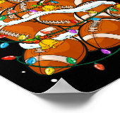 サッカークリスマスツリーライトサンタクリスマスズスポーツ私 ポスター (角)