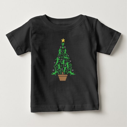 サッカークリスマスツリー ベビーTシャツ (正面)