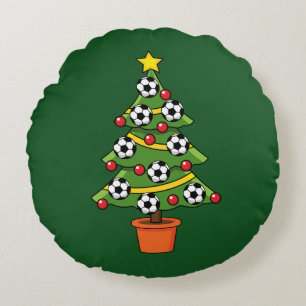 サッカークリスマスツリー ラウンドクッション