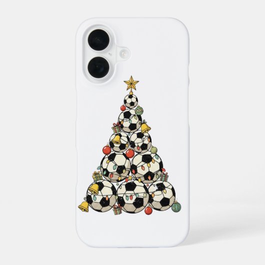 サッカークリスマスツリー iPhone 16ケース (裏面)