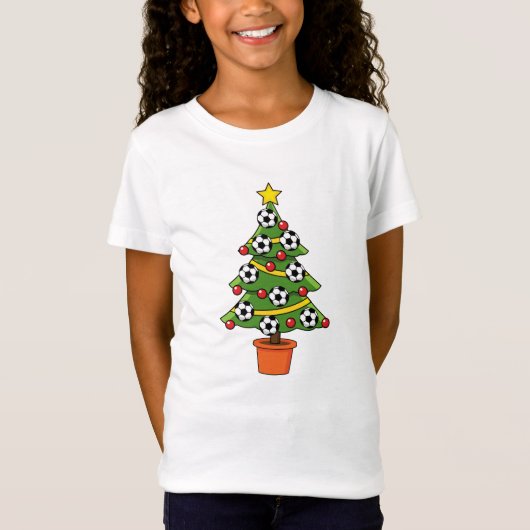 サッカークリスマスツリー Tシャツ (正面)