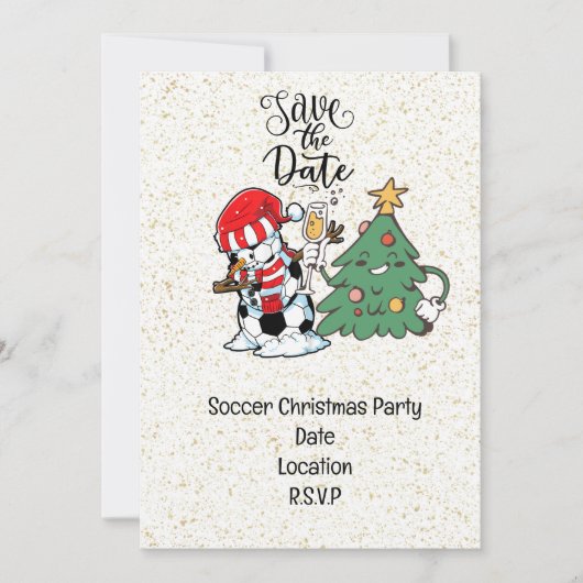 サッカークリスマスパーティー保存日 招待状 (正面)