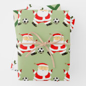 サッカークリスマスホリデーギフトアイディア ラッピングペーパーシート (インサイチュ)
