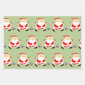 サッカークリスマスホリデーギフトアイディア ラッピングペーパーシート (正面)