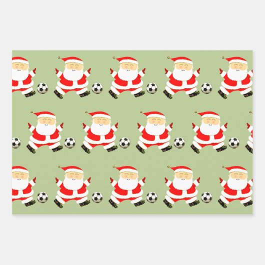 サッカークリスマスホリデーギフトアイディア ラッピングペーパーシート (正面)