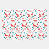 サッカークリスマスホリデーギフトラッピング紙 ラッピングペーパーシート (正面3)