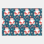 サッカークリスマスホリデーギフトラッピング紙 ラッピングペーパーシート (正面)