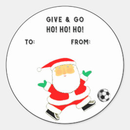 サッカークリスマスホリデーギフトラベル ラウンドシール