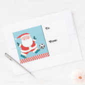 サッカークリスマスホリデーギフトラベル 長方形シール (封筒)