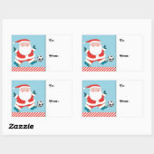 サッカークリスマスホリデーギフトラベル 長方形シール (シート)