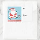 サッカークリスマスホリデーギフトラベル 長方形シール (バッグ)