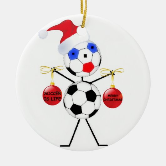 サッカークリスマス セラミックオーナメント (正面)
