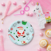 サッカークリスマス ペーパープレート (パーティー)