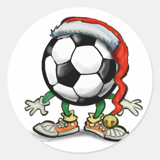 サッカークリスマス ラウンドシール (正面)