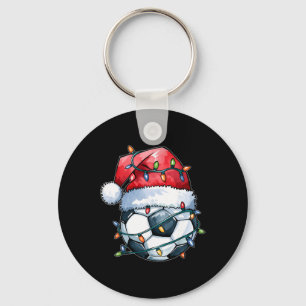 サッカークリスマスTシャツ 楽しいホリデーサッカー クリスマス キーホルダー