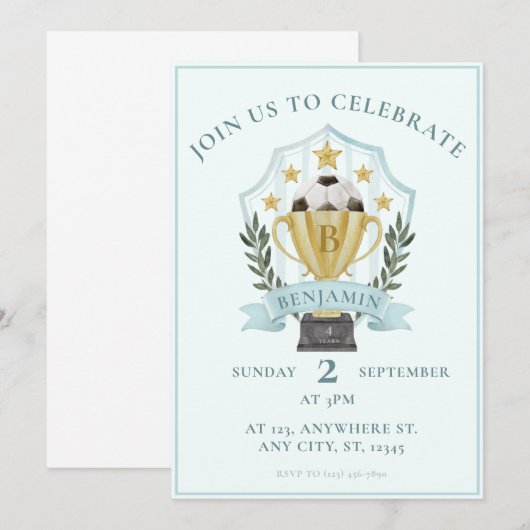 サッカークレスト 招待状 (正面/裏面)