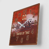 サッカークロック、フットボールベッドルームアイディア飾ズ スクエア壁時計 (傾斜)