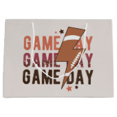 サッカークールの試合の日 ラージペーパーバッグ (正面)