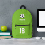 サッカークールをテーマにしたパーソナライズされた プリントバックパック<br><div class="desc">サッカークールをテーマにしたパーソナライズされたキッズデザイン。</div>