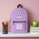 サッカークールをテーマにしたパーソナライズされた プリントバックパック<br><div class="desc">サッカークールをテーマにしたパーソナライズされたキッズデザイン。</div>