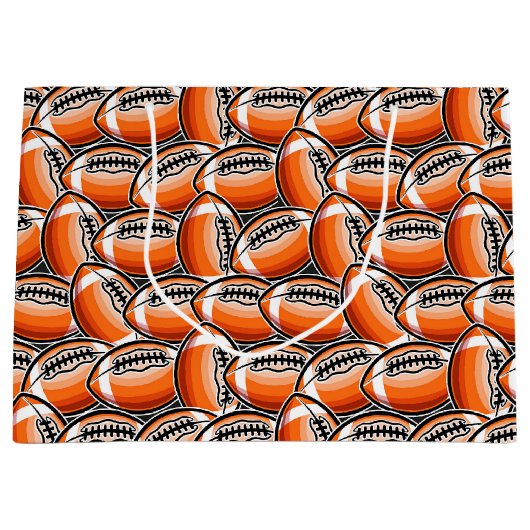 サッカークールスポーツのパターンパーティー ラージペーパーバッグ (正面)