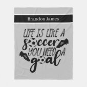 サッカークールスポーツの名前を追加 フリースブランケット (正面)